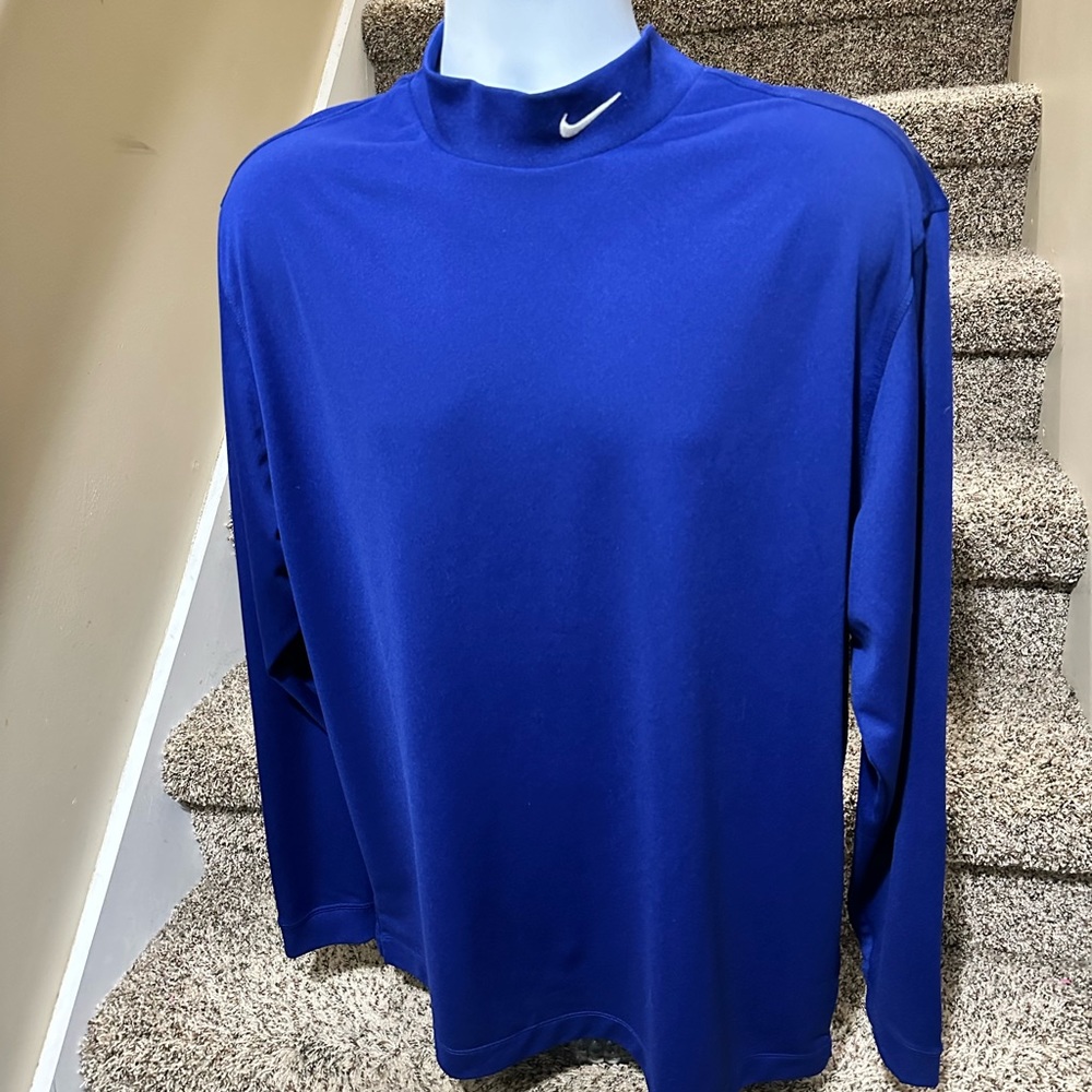 Nike Blue Long Sleeve Polo Shirt